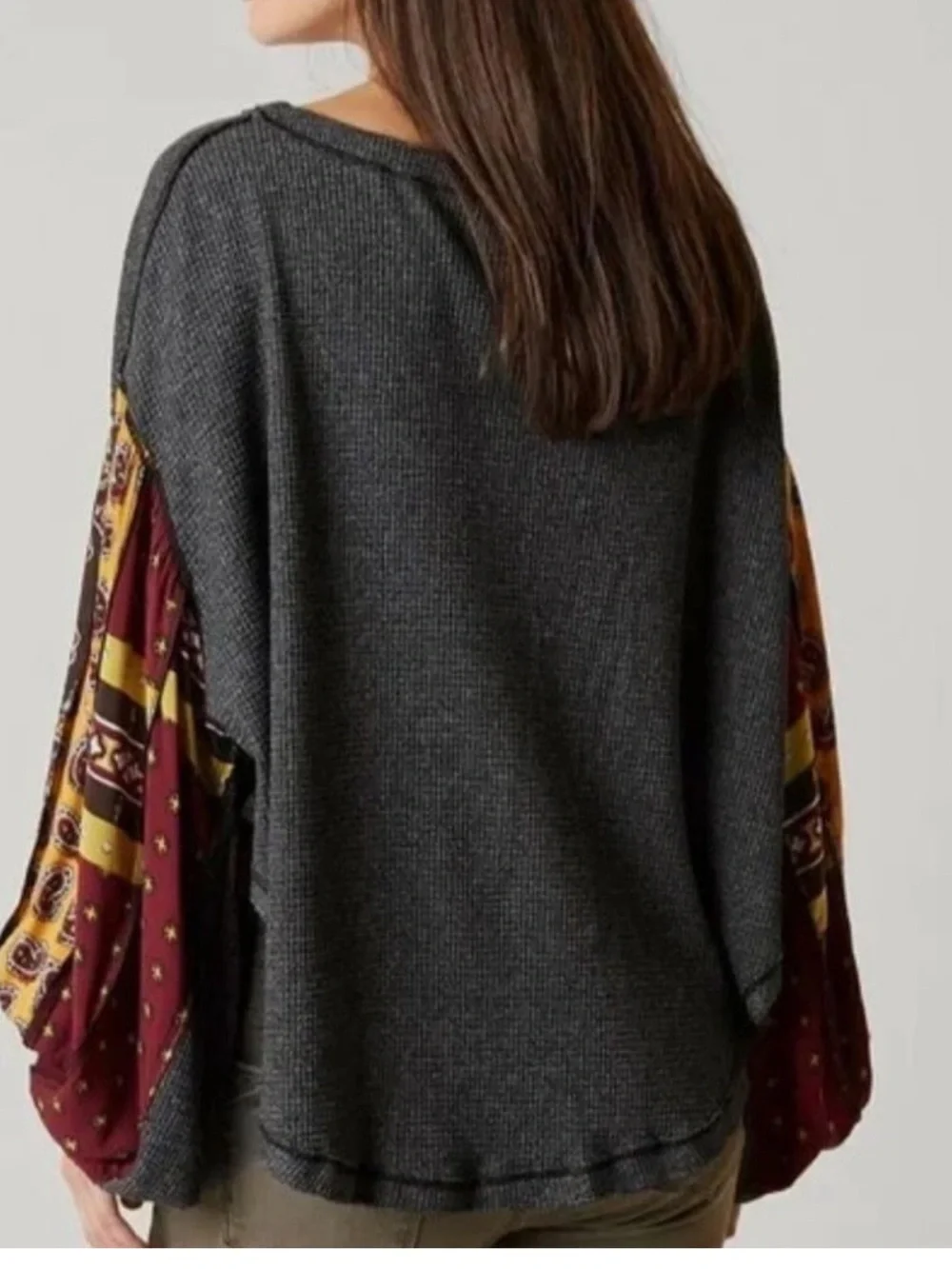 We The Free Blossom Oversized Thermal With Boho Sleeves